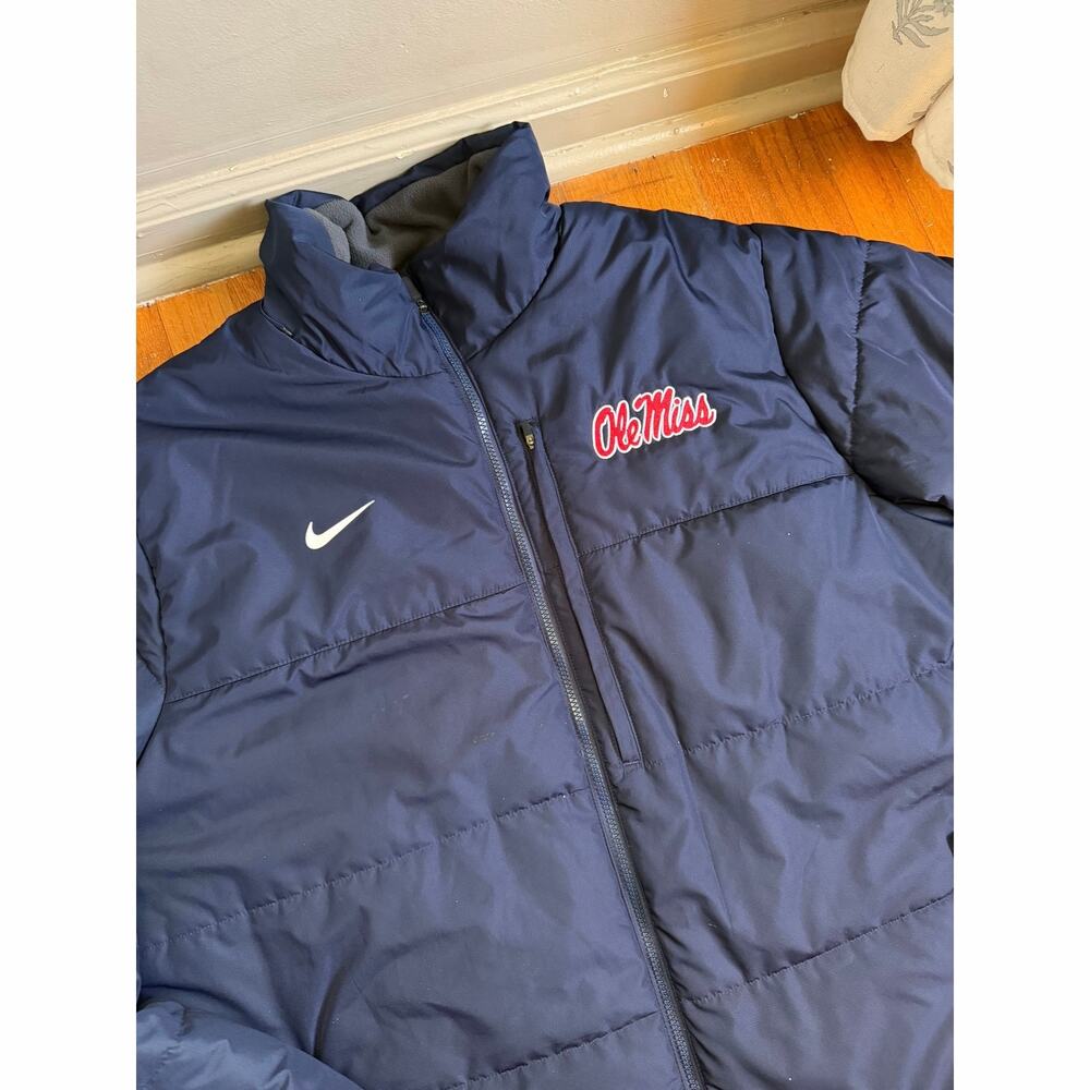 Nike Storm-FIT navy puffer jacket fleece lined Ole Miss logo size XXL - Picture 2 of 13